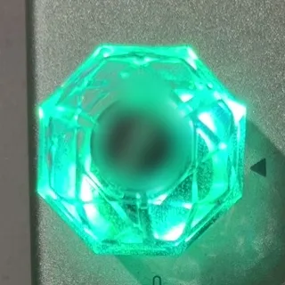 Footswitch lit teal, as stock